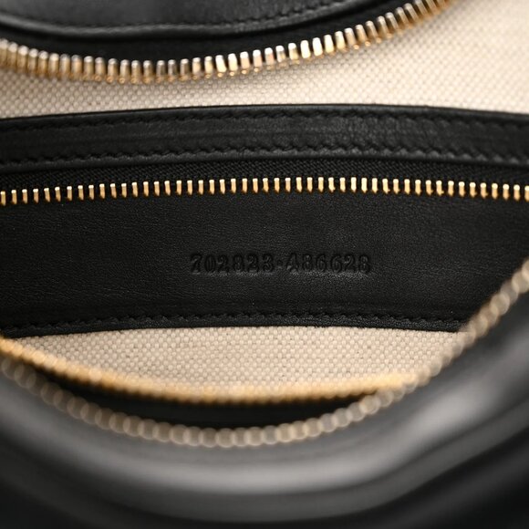 NWT Gucci GG Aria Calfskin Web 2 strap Attache Shoulder Bag Black 702823 - Picture 14 of 14